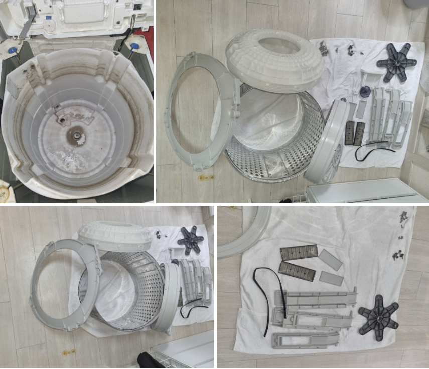 경주 세탁기 분해청소 전후 비교